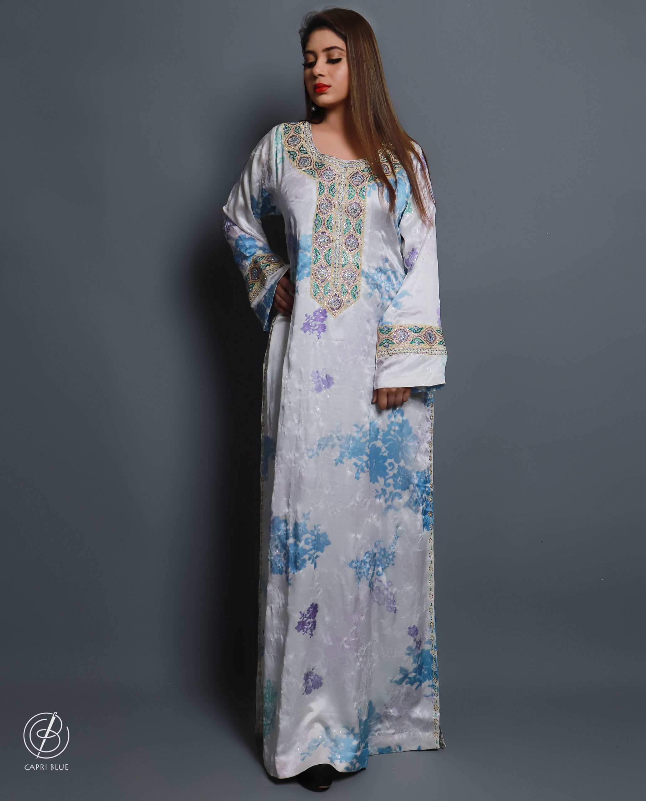 Multi White Traditional Jalabya for Women – Capri Blue