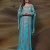 Sky Blue Traditional Heavy Work Thoub for Women