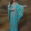 Sky Blue Traditional Heavy Work Thoub for Women - Image 2