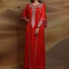 Red Traditional Heavy Work Thoub for Women